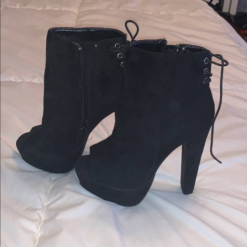 Black Peep Toe Pumps